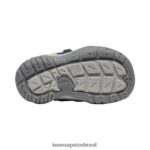 KEEN calçados J8VDXX958 profundidades azuis/prímula tênis de alça dupla oco Knotch crianças - Image 4