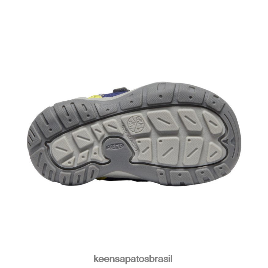 KEEN calçados J8VDXX958 profundidades azuis/prímula tênis de alça dupla oco Knotch crianças - Image 4