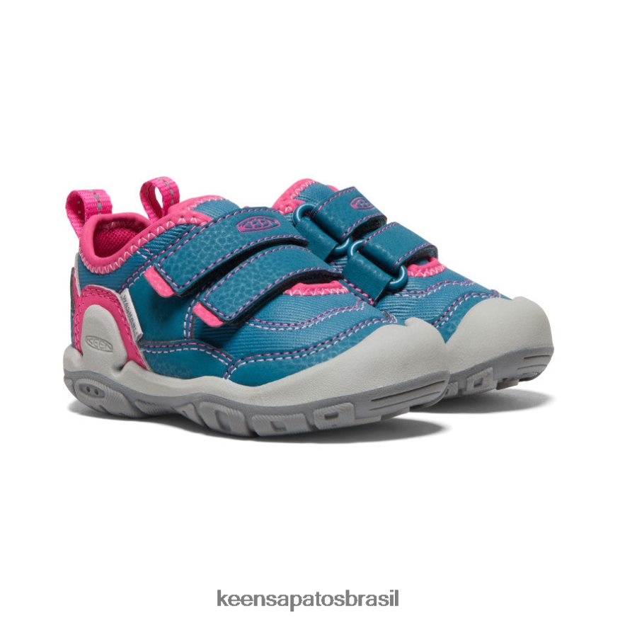 KEEN calçados J8VDXX959 coral azul/pavão rosa tênis de alça dupla oco Knotch crianças - Image 2