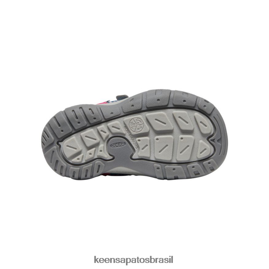 KEEN calçados J8VDXX959 coral azul/pavão rosa tênis de alça dupla oco Knotch crianças - Image 4
