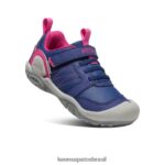 KEEN calçados J8VDXX970 profundidade azul/pavão rosa tênis de pico nó criancinhas - Image 3