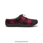KEEN calçados J8VDXX99 xadrez ruibarbo/preto Howser III slide homens